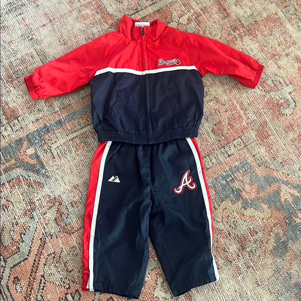 Baby Atlanta Braves windbreaker suit